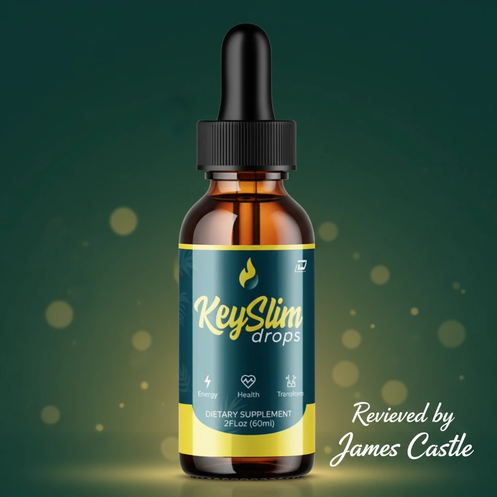 KeySlim Drops liquid supplement bottle reviewed by James Castle